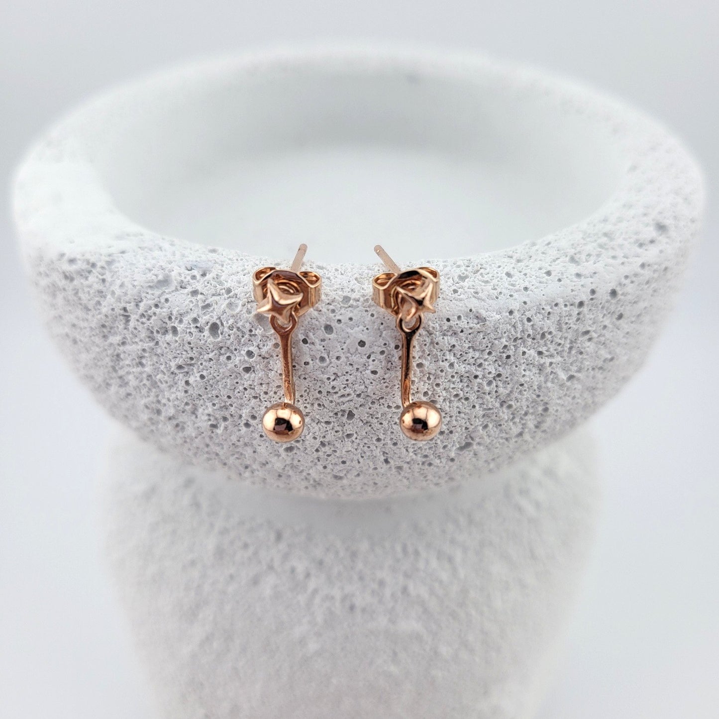 Rose Gold Plated Sterling Silver Starlit Drop Earrings