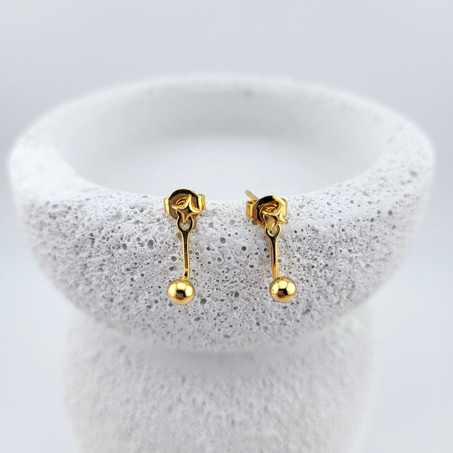 Gold Plated Sterling Silver Starlit Drop Earrings