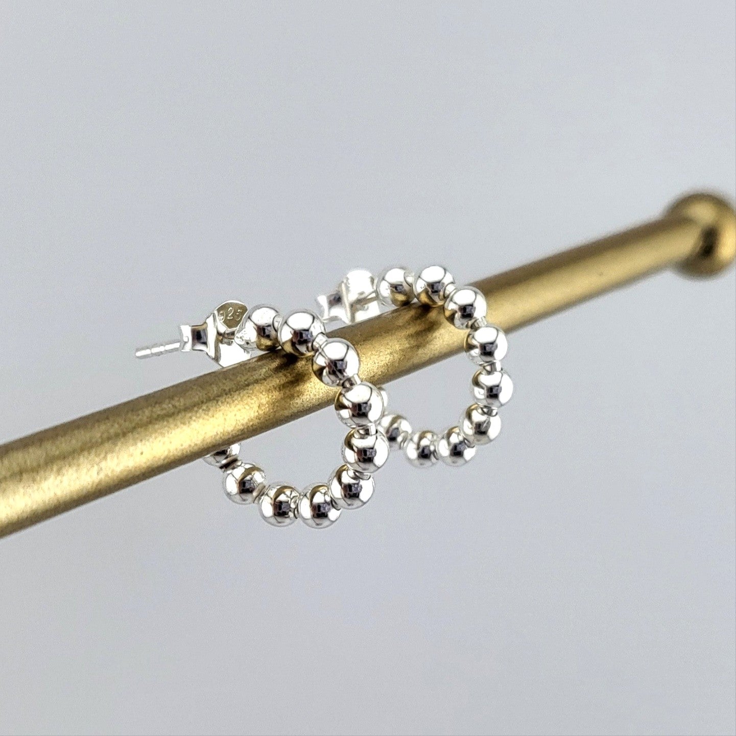 Sterling Silver Bubble Gleam Huggies