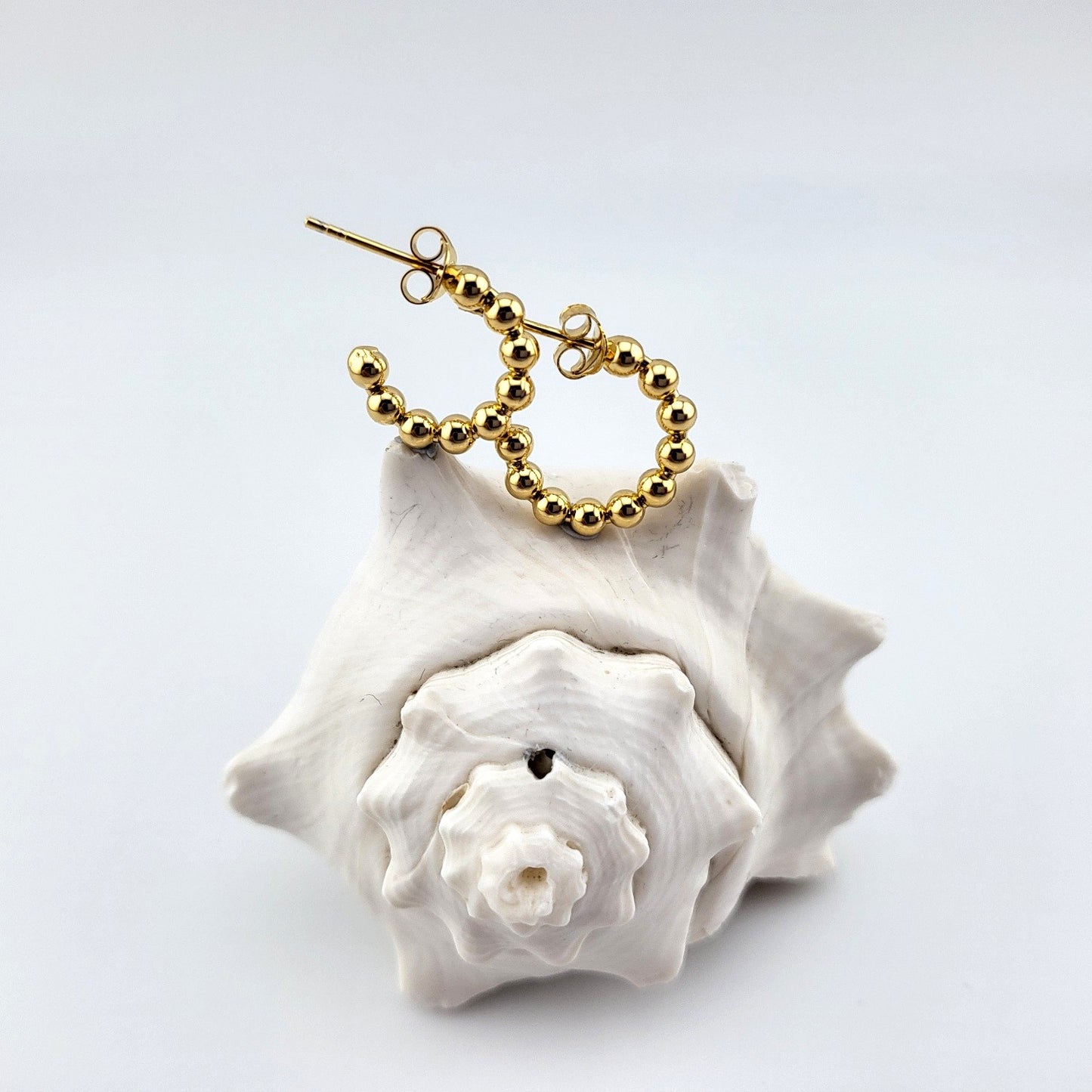 Gold Plated Sterling Silver Bubble Gleam Huggies