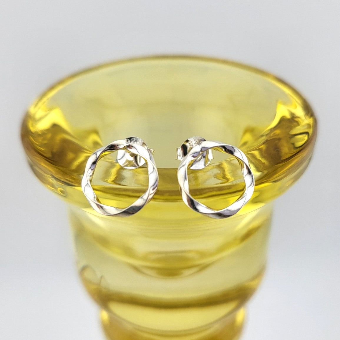 Sterling Silver Twist Circle Studs