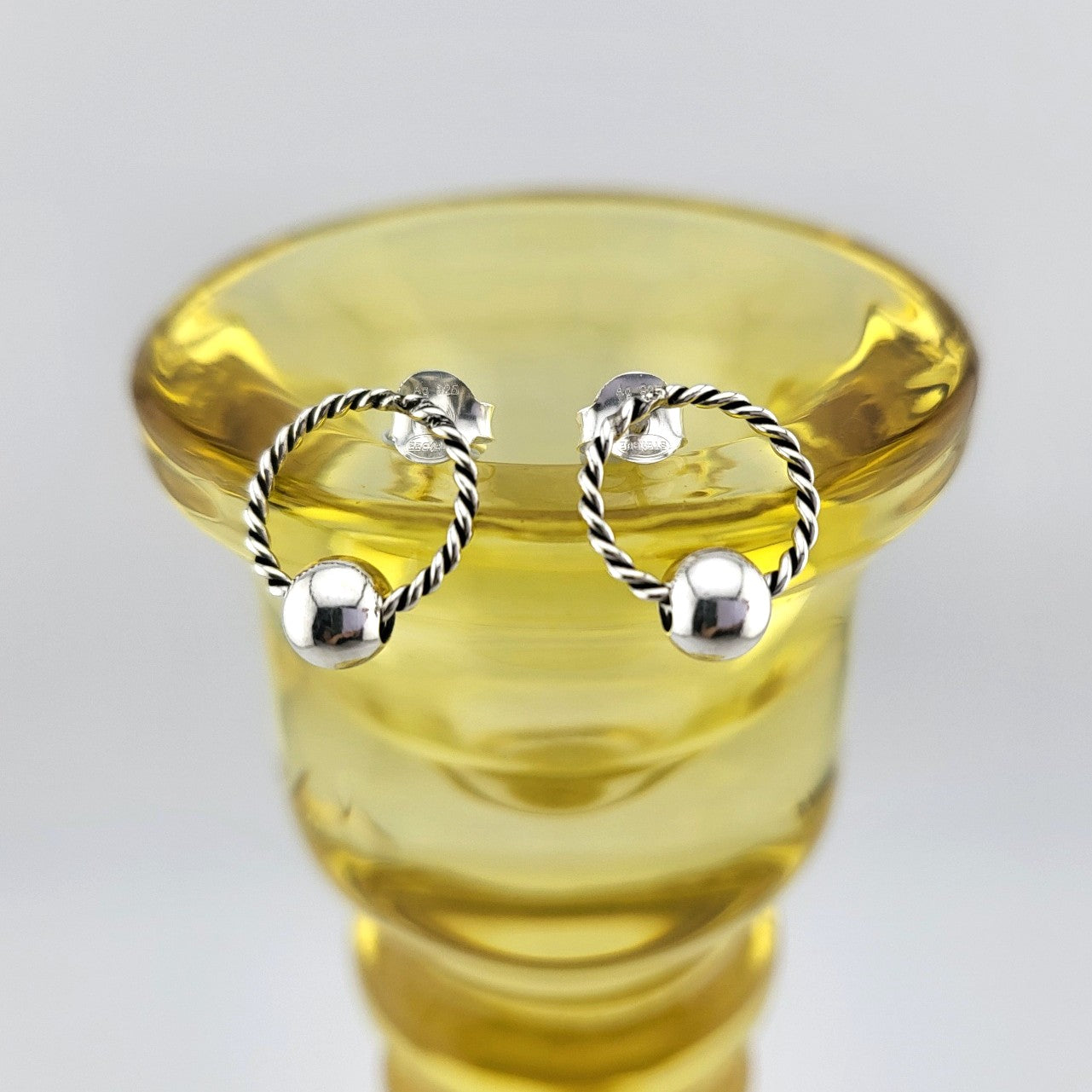 Sterling Silver Twist Orbit Studs