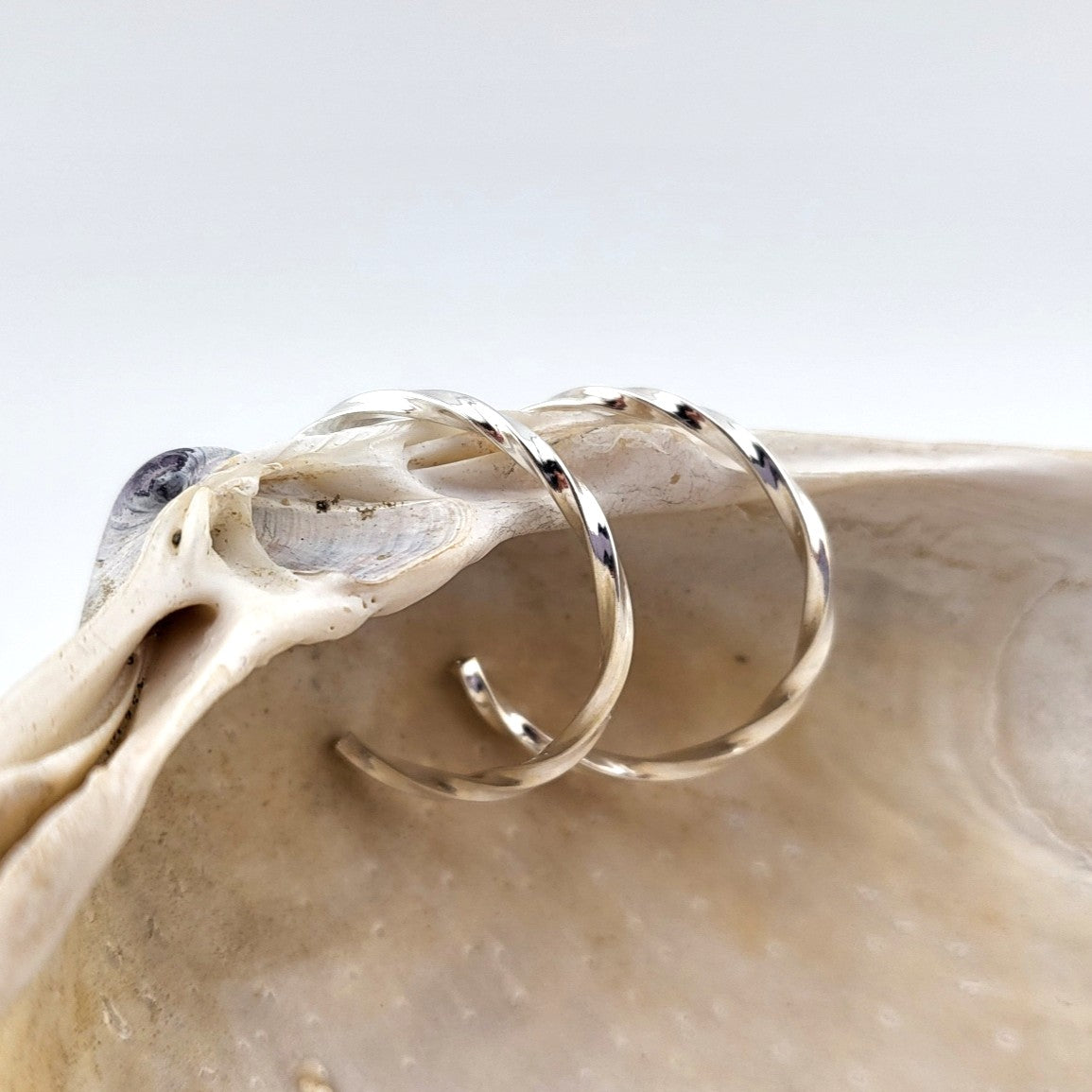 Sterling Silver Triple Twist huggies