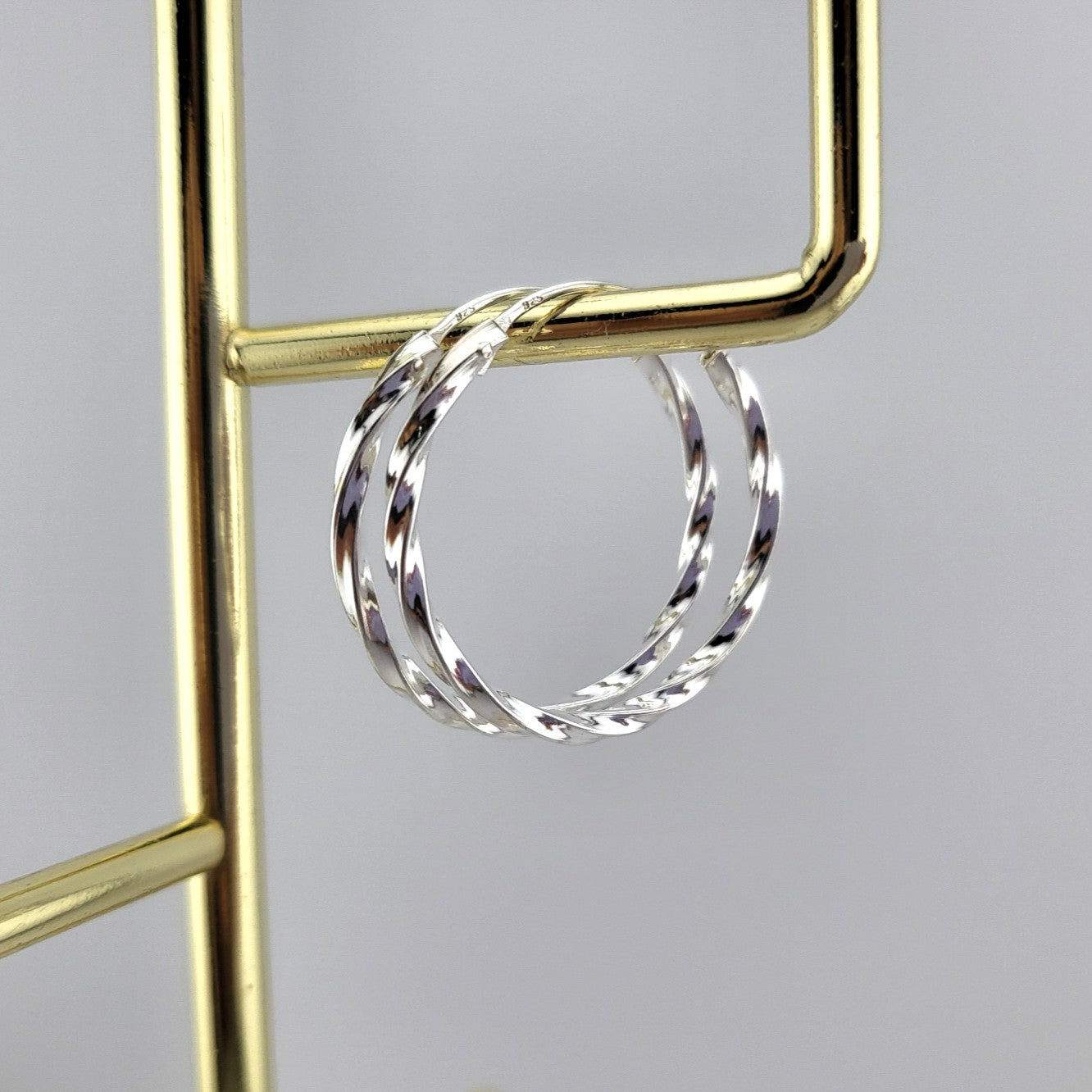 Sterling Silver Triple Twist huggies