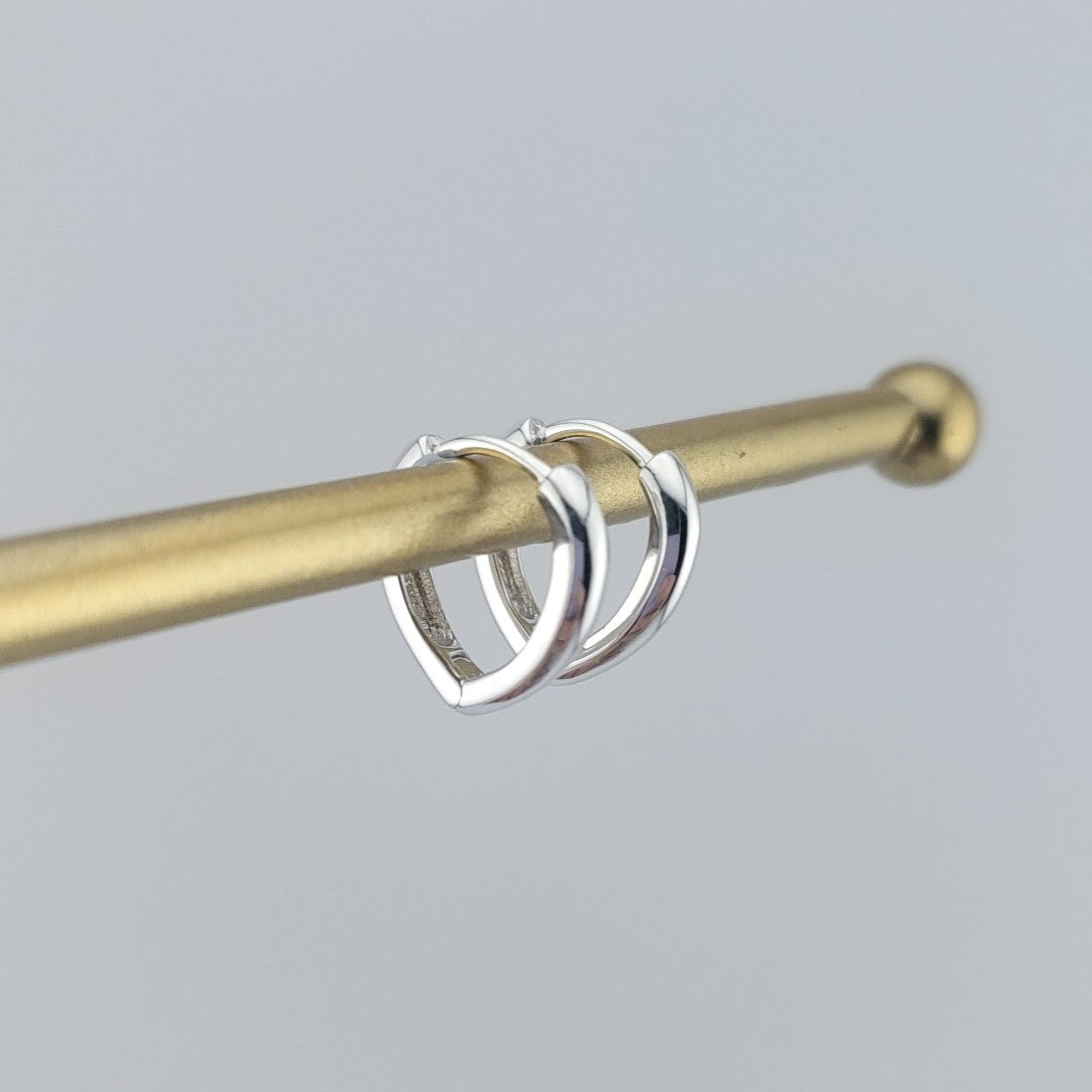 Sterling Silver Triple Curve Huggies