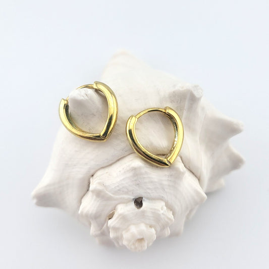 Gold Plated Sterling Silver Triple Curve Huggies