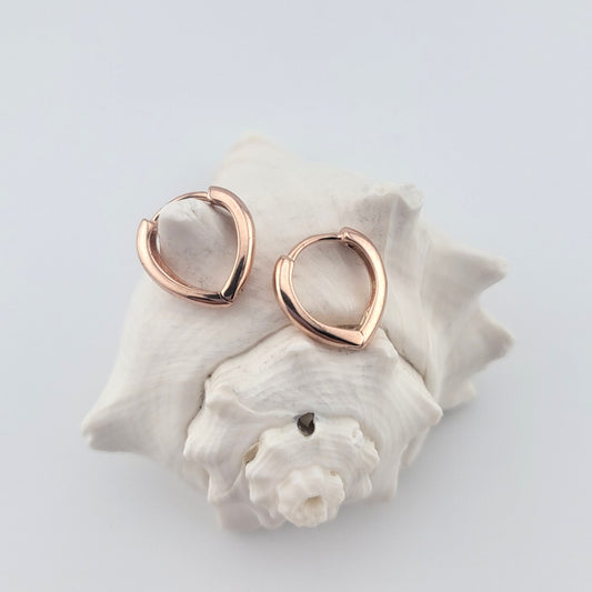 Rose Gold Plated Sterling Silver Triple Curve Huggies