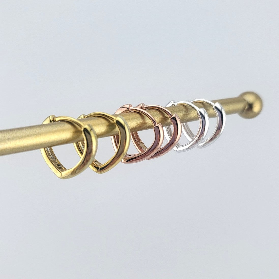 Gold Plated Sterling Silver Triple Curve Huggies