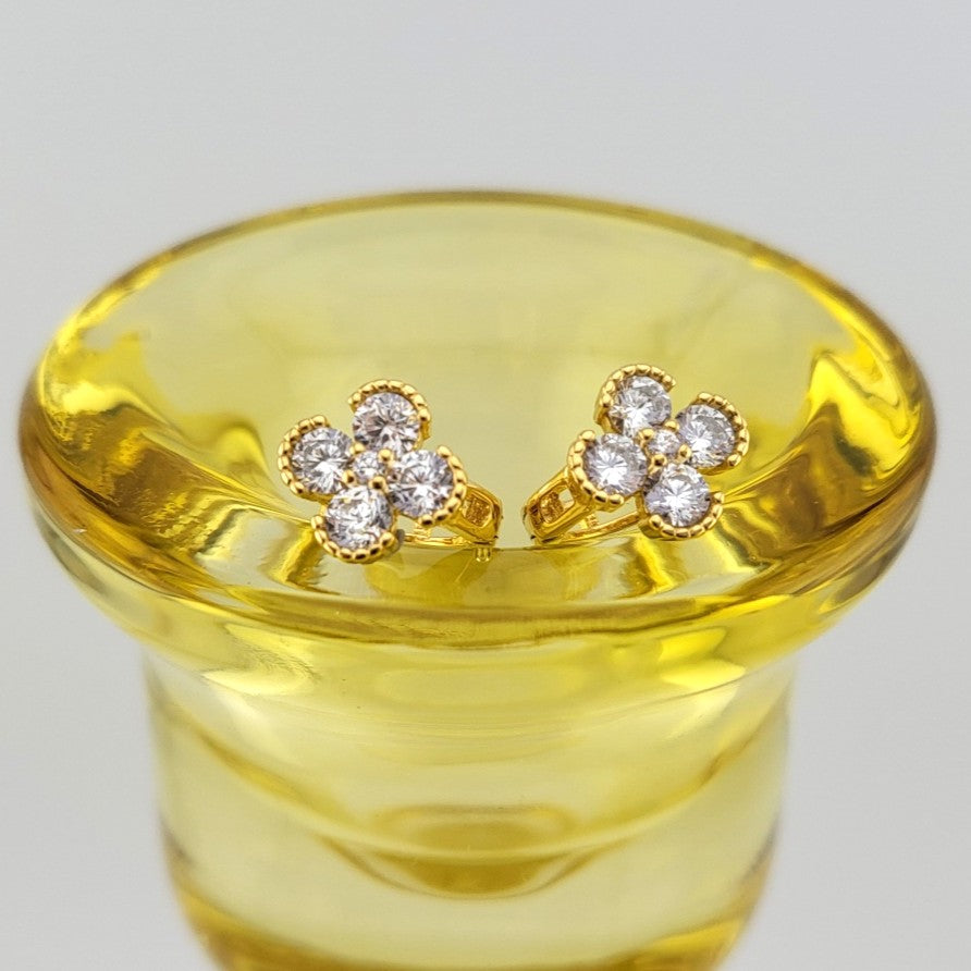 Gold Plated Sterling Silver Twinkle Bloom Huggies