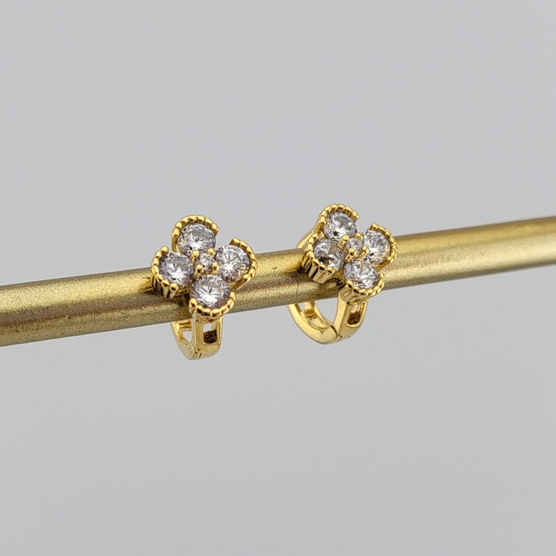 Gold Plated Sterling Silver Twinkle Bloom Huggies