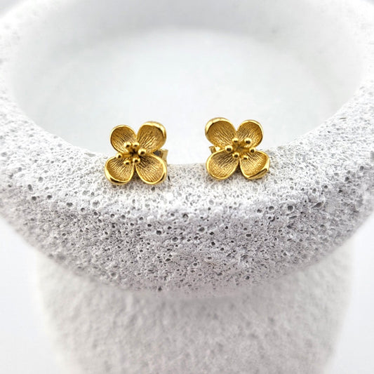 Gold Plated Sterling Silver Petite Meadow Studs