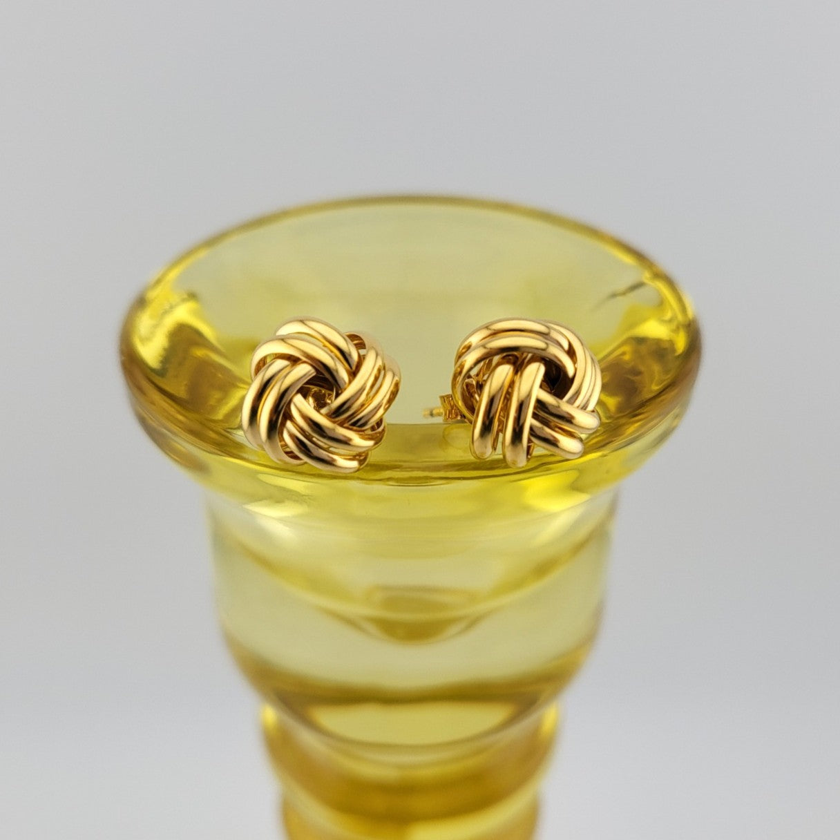 Gold Plated Sterling Silver Infinite Knot Stud Earrings