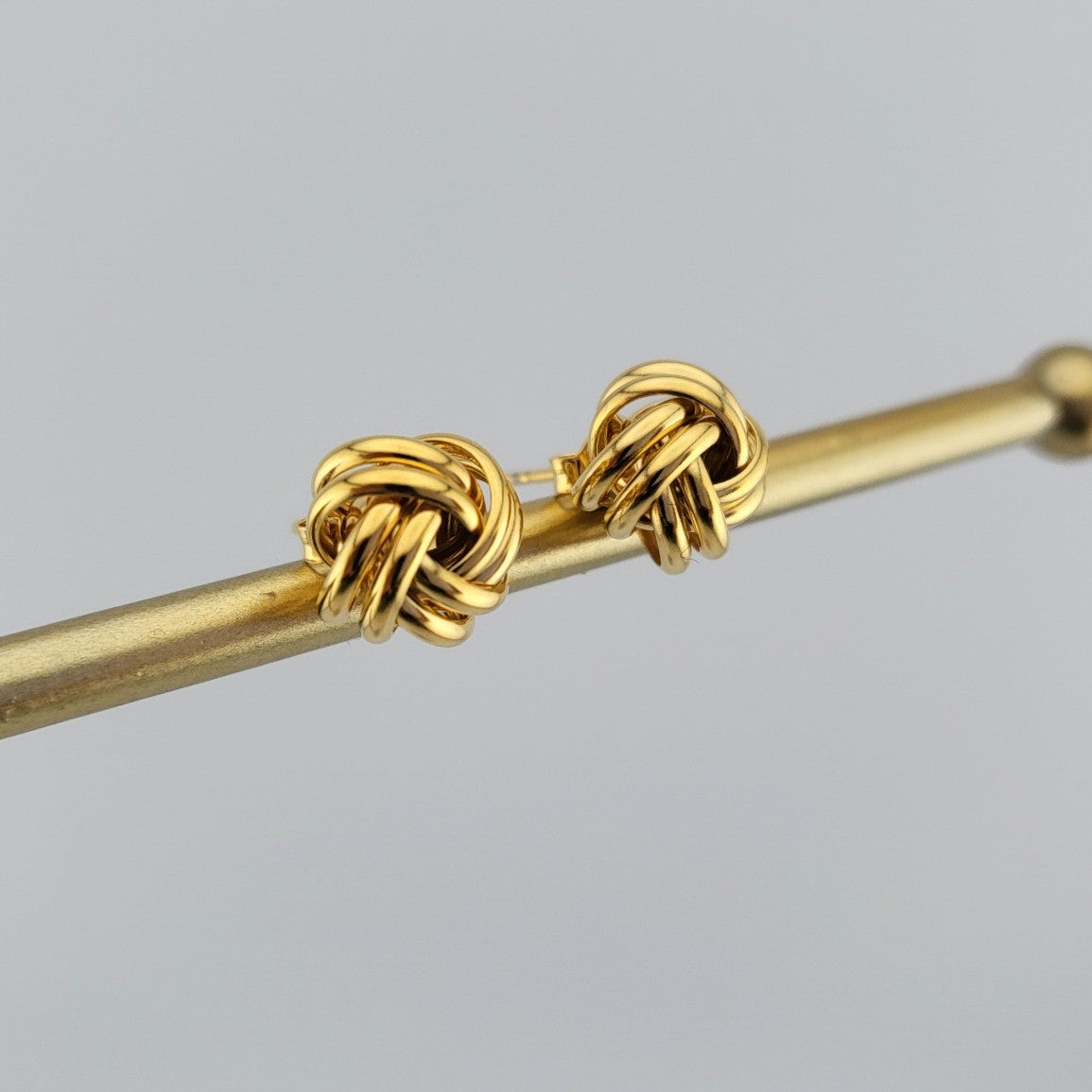 Gold Plated Sterling Silver Infinite Knot Stud Earrings