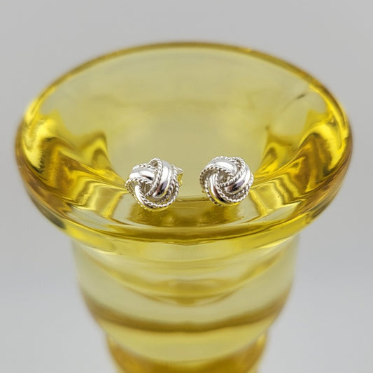 Sterling Silver Classy Small Knot Stud Earrings